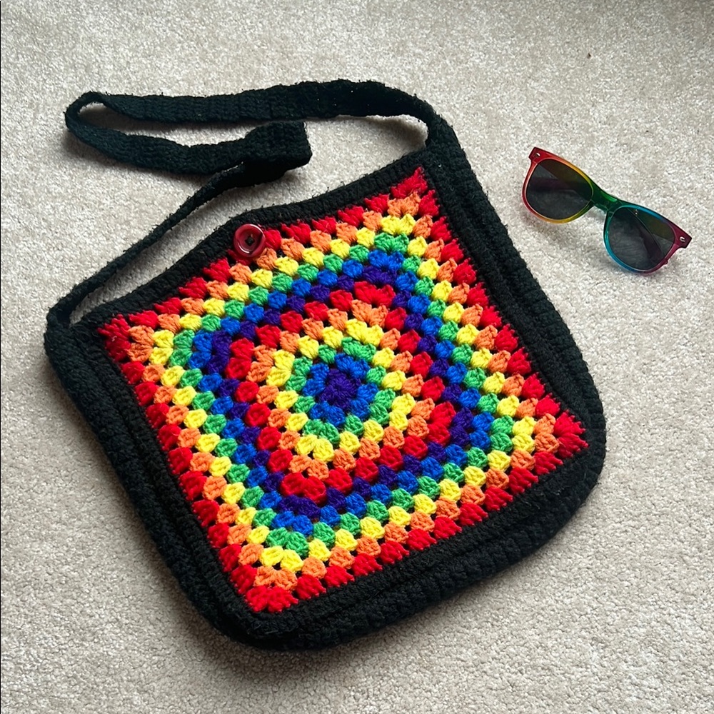 🌈 Rainbow Crochet Purse and Sunglasses (Great for Pride!) 🌈